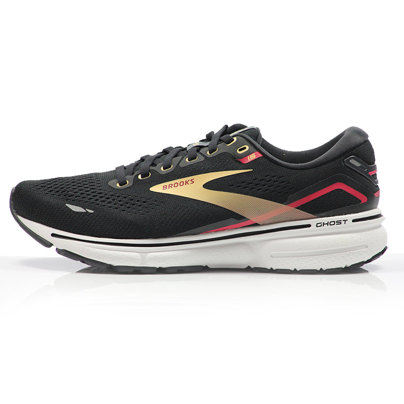 Brooks Ghost 15 Women's Running Shoe - Black/Orange/Raspberry