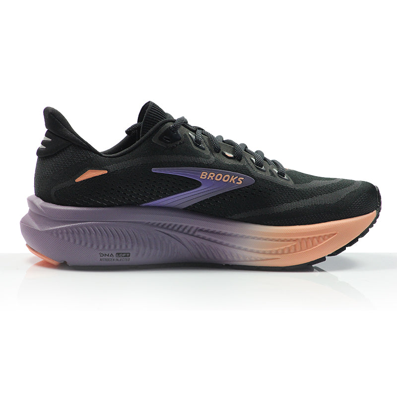 Brooks Ghost 18 Women's Running Shoe - Black/Mulled Grape/Peach