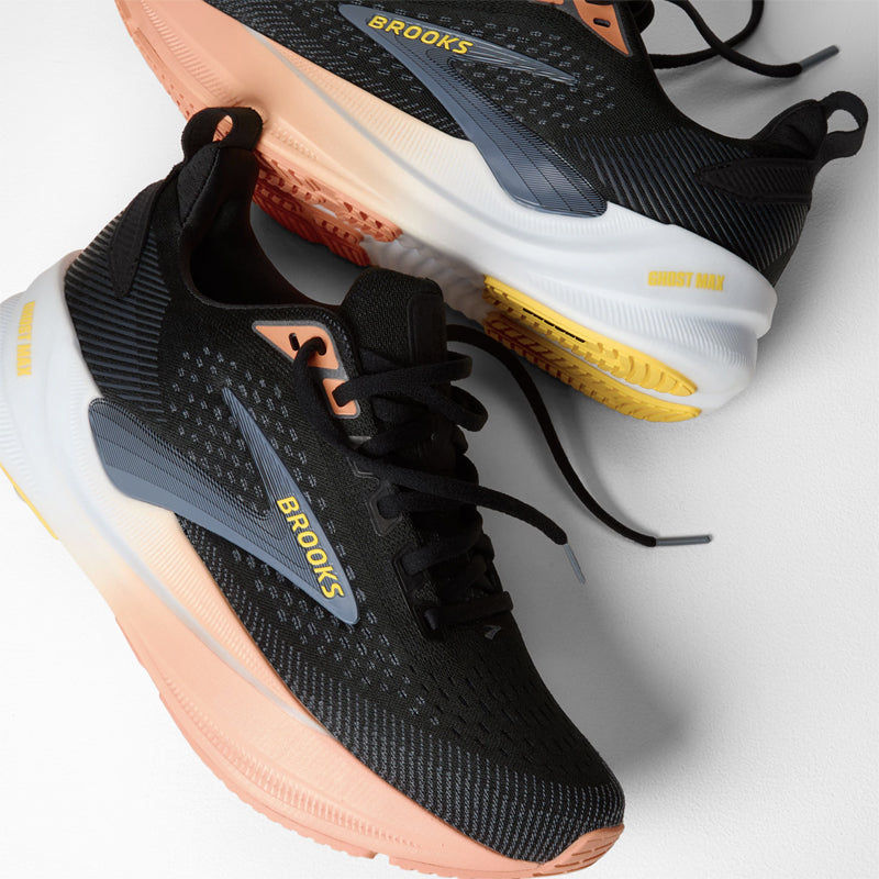 Brooks Ghost Max 4 Women's Running Shoe - Black/Folkstone/Cyber Peach