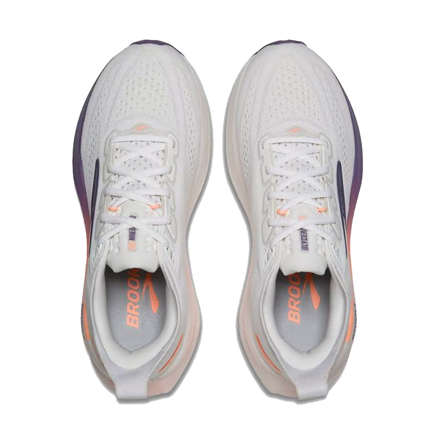 Brooks Glycerin GTS 23 Women's Running Shoe - White/Mulled Grape/Clear