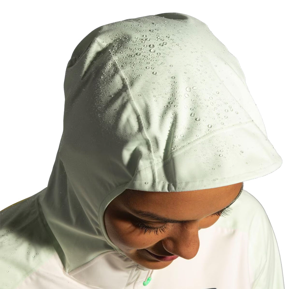 Brooks High Point Waterproof Women's Running Jacket - Lemon/Ecru/Glacier Green