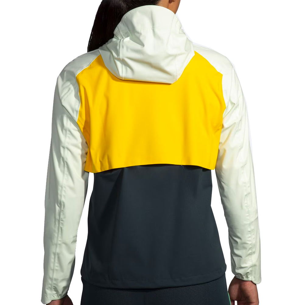 Brooks High Point Waterproof Women's Running Jacket - Lemon/Ecru/Glacier Green