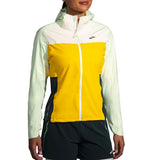 Brooks High Point Waterproof Women's Running Jacket - Lemon/Ecru/Glacier Green