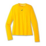 Brooks High Point Long Sleeve Women's Running Tee - Lemon Chrome