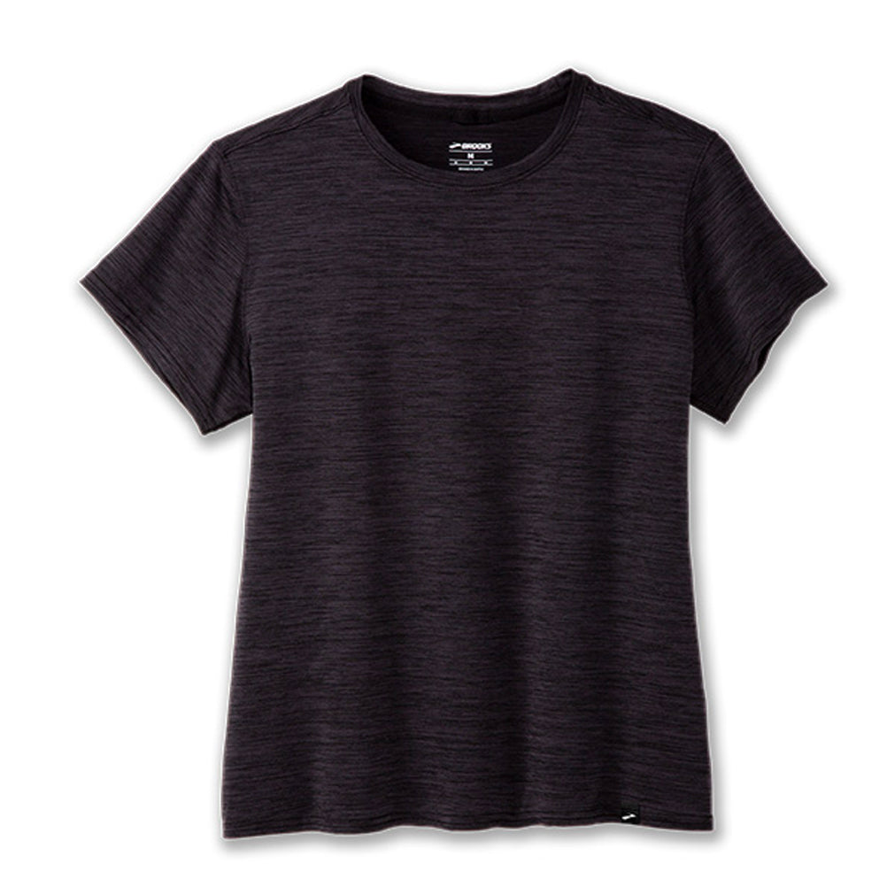 Brooks Luxe Short Sleeve Women's Running Tee - Htr Deep Black