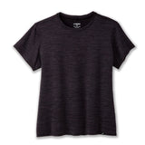 Brooks Luxe Short Sleeve Women's Running Tee - Htr Deep Black