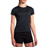 Brooks Luxe Short Sleeve Women's Running Tee - Htr Deep Black