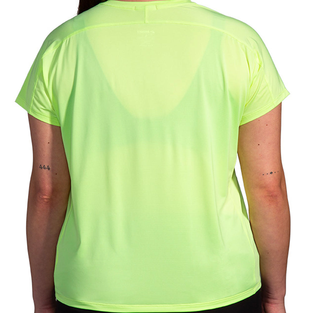 Brooks Sprint Free 2.0 Short Sleeve Women's Running Tee - Lt Lime/Interval Gradient