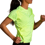 Brooks Sprint Free 2.0 Short Sleeve Women's Running Tee - Lt Lime/Interval Gradient