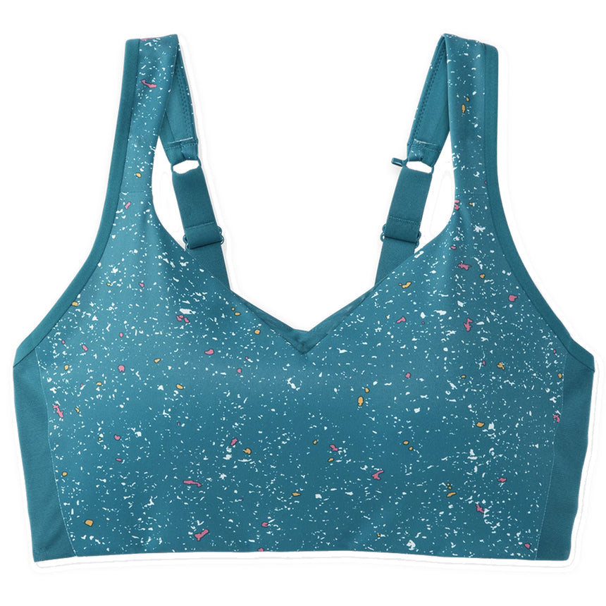 Brooks Drive Convertible Run Sports Bra - Lagoon/Speckle Print