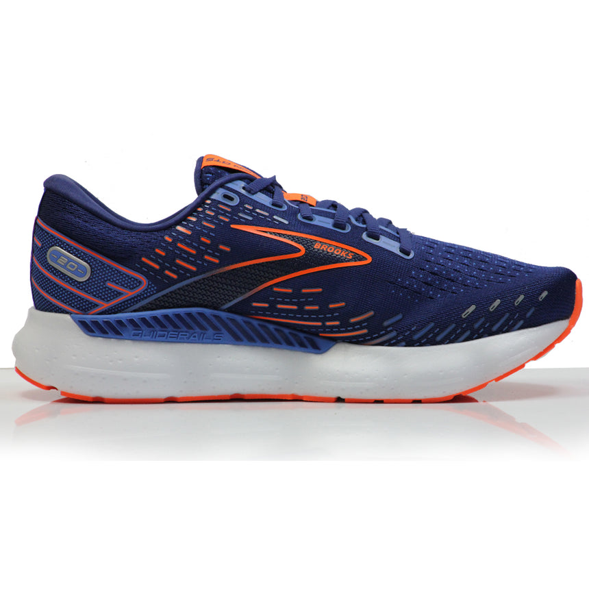Brooks Glycerin GTS 20 Men's 2E Wide Fit Running Shoe - Blue Depths/Palace Blue/Orange