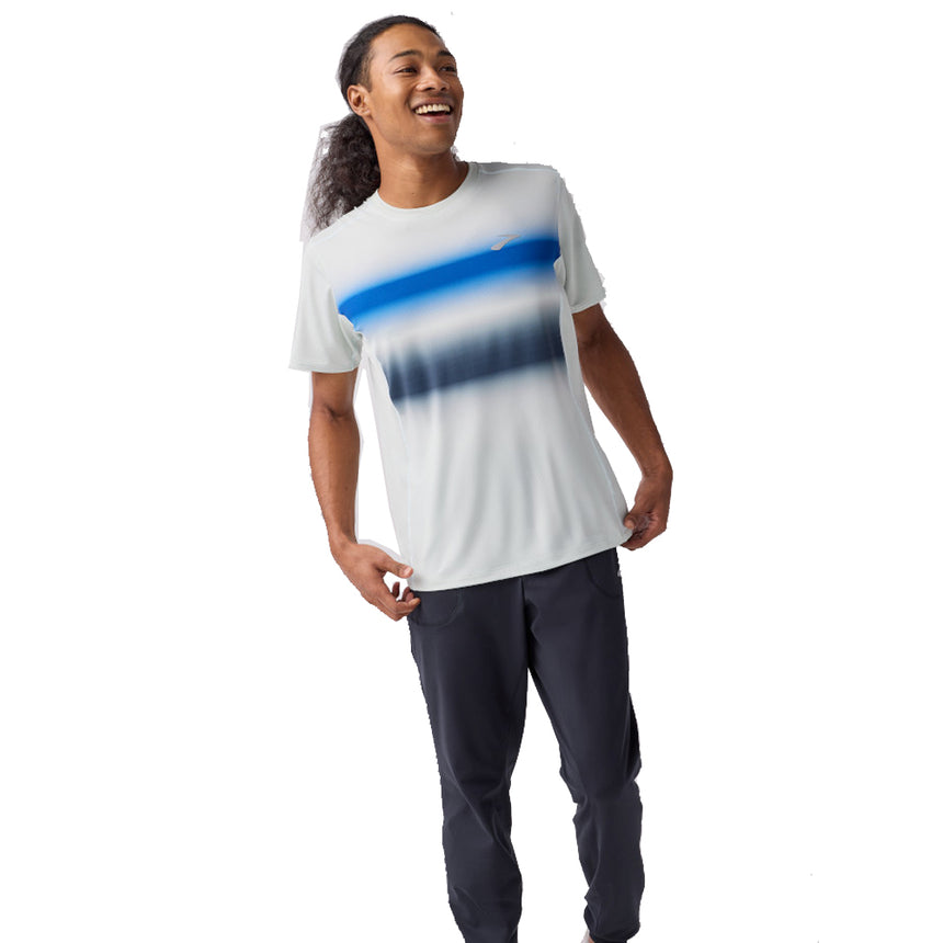 Brooks Atmosphere 3.0 Short Sleeve Men's Running Tee - Smoke/Shadow Stripe