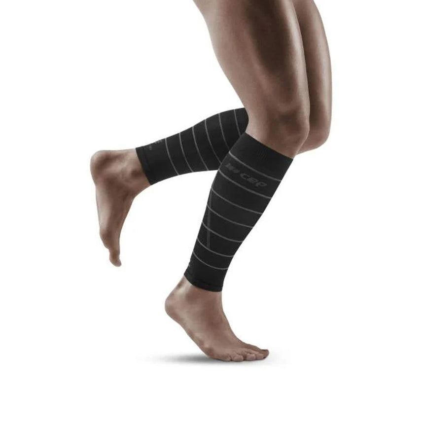 CEP Run Compression Reflective Men's Calf Sleeve - Black/Reflective