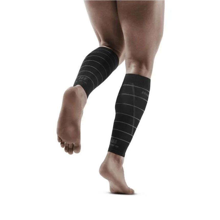 CEP Run Compression Reflective Men's Calf Sleeve - Black/Reflective