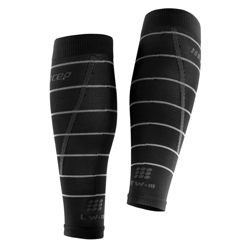 CEP Run Compression Reflective Men's Calf Sleeve - Black/Reflective