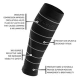 CEP Run Compression Reflective Men's Calf Sleeve - Black/Reflective