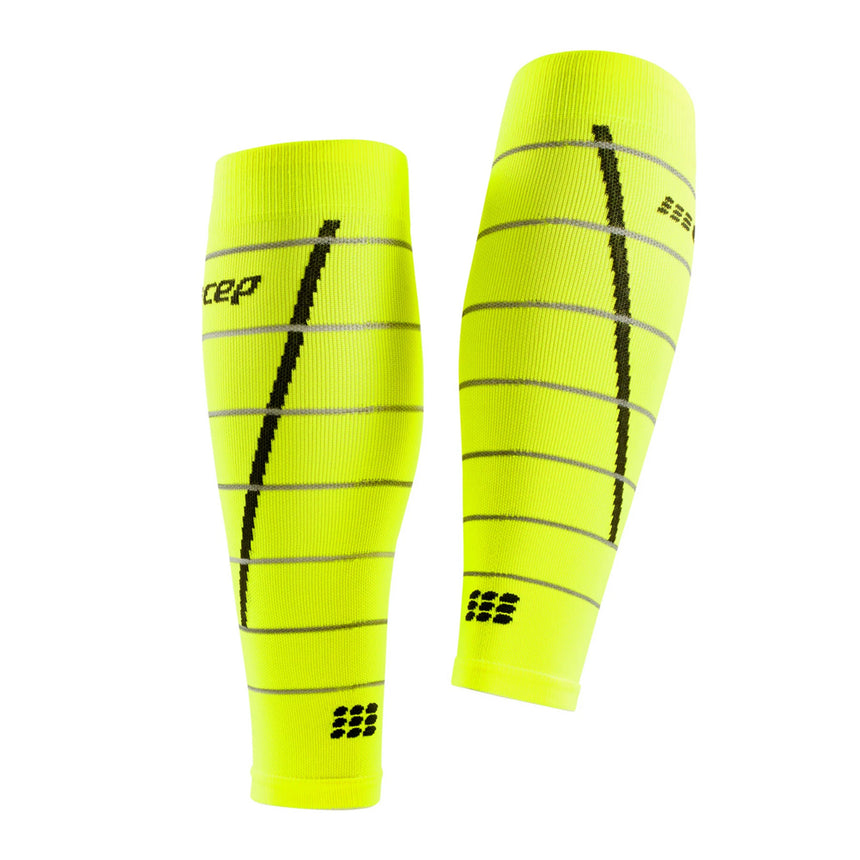 CEP Run Compression Reflective Men's Calf Sleeve - Neon Yellow