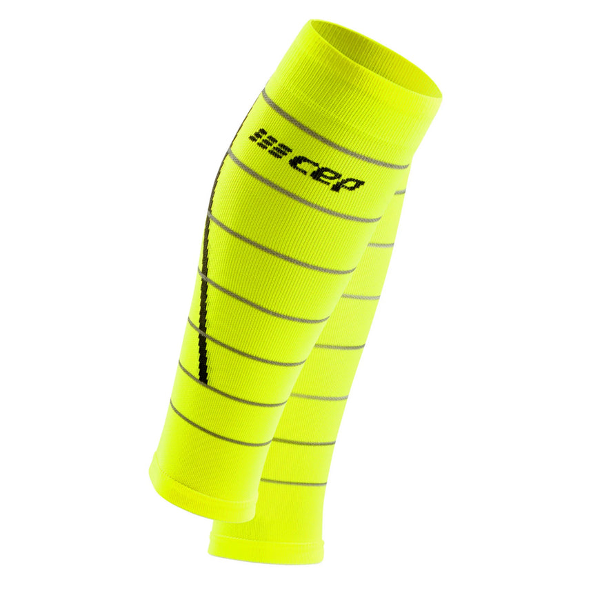 CEP Run Compression Reflective Men's Calf Sleeve - Neon Yellow