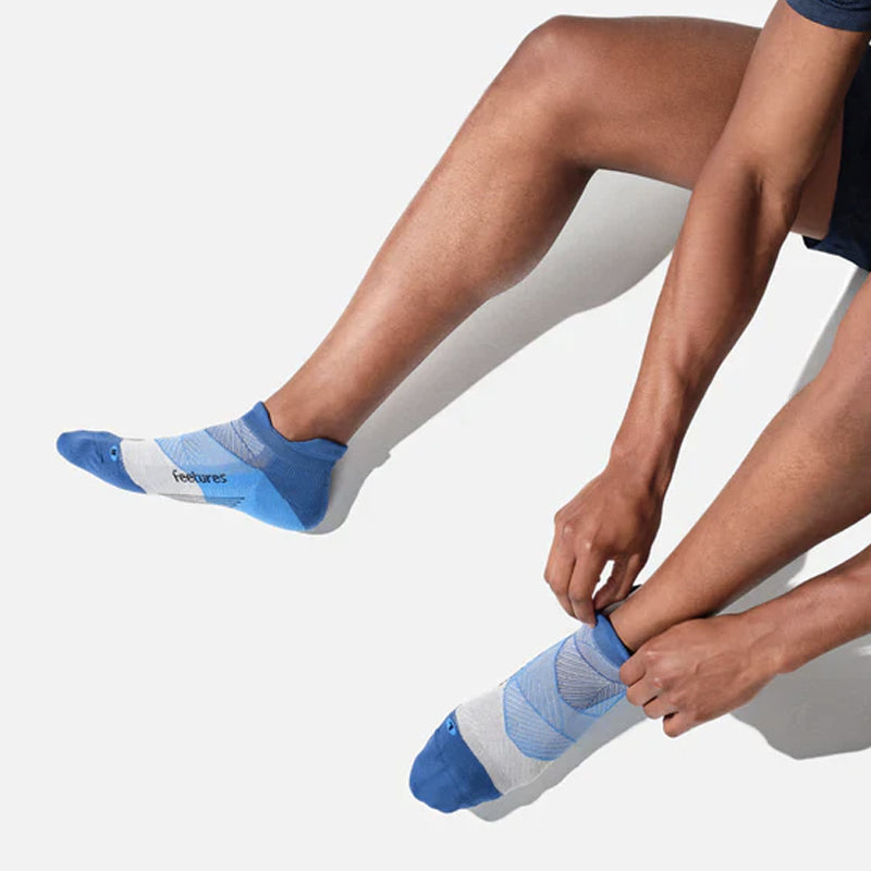 Feetures Elite Light Cushion No Show Tab Running Socks - Buckle Up Blue