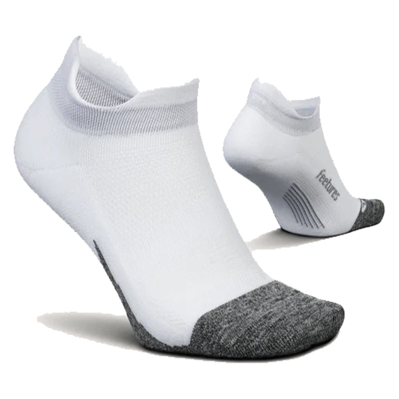 Feetures Elite Light Cushion No Show Tab Running Sock - White