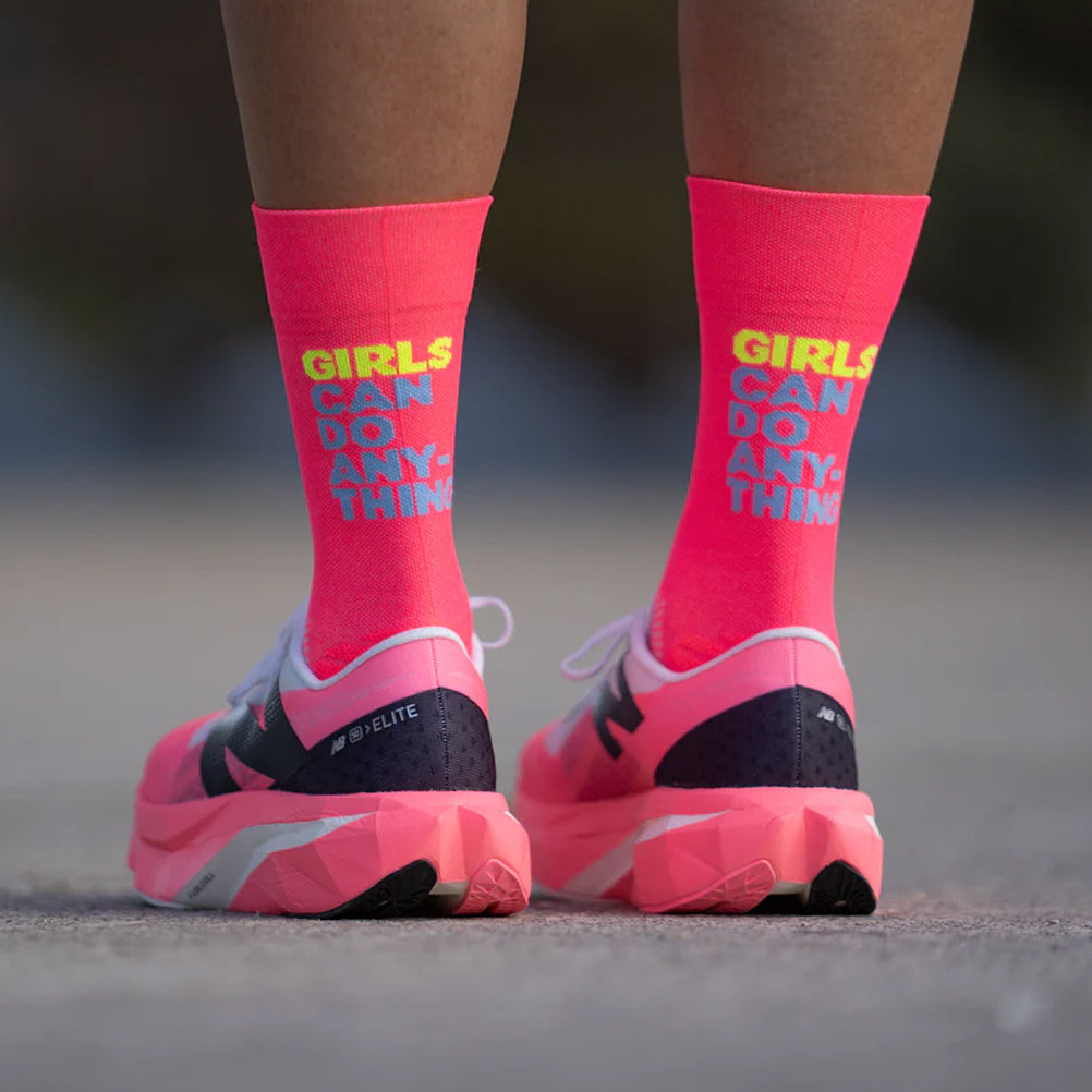 Sporcks Girls Can Do Crew Running Sock  - Diva Pink