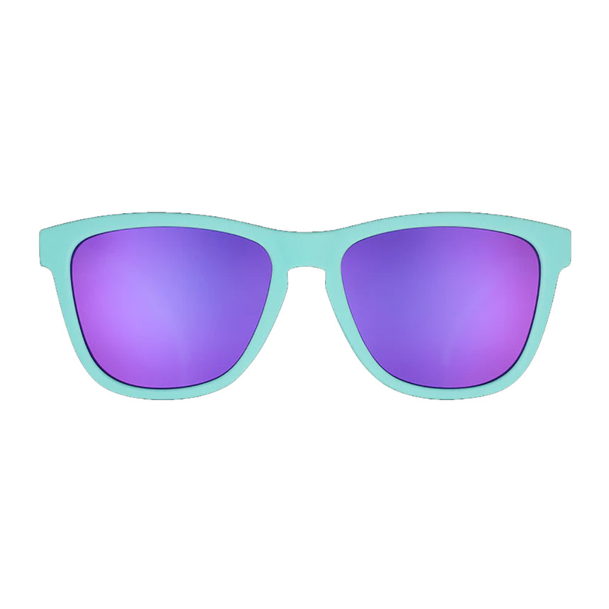 Goodr Electric Dinotopia Carnival Sunglasses - Teal/Purple