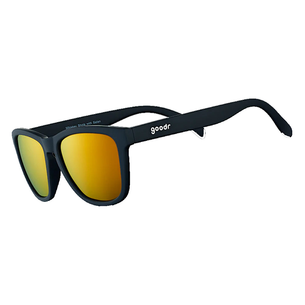 Goodr Whiskey Shots with Satan Sunglasses - Black