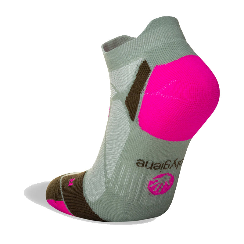 Hilly Marathon Fresh Socklet Running Sock - Sage/Fluo Pink