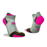 Hilly Marathon Fresh Socklet Running Sock - Sage/Fluo Pink