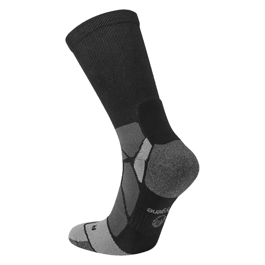 Hilly Marathon Fresh Crew Men's Running Sock - Black/Grey