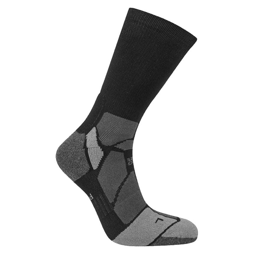 Hilly Marathon Fresh Crew Men's Running Sock - Black/Grey