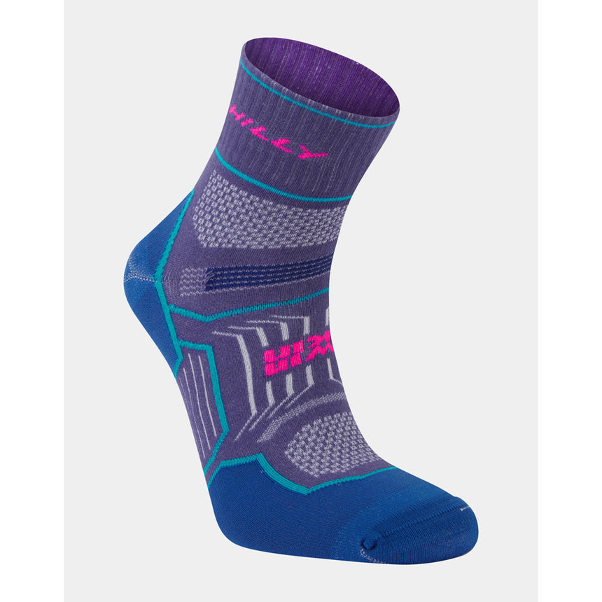 Hilly Twin Skin Anklet Running Sock - Grape/Blue