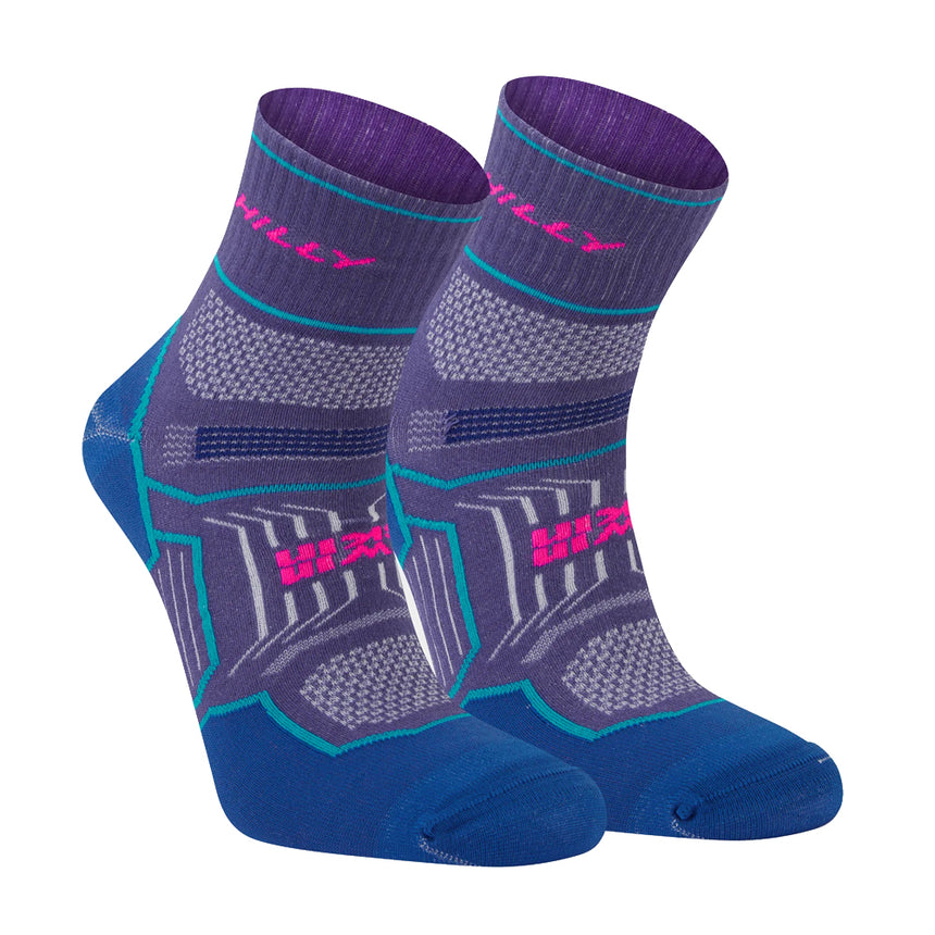 Hilly Twin Skin Anklet Running Sock - Grape/Blue