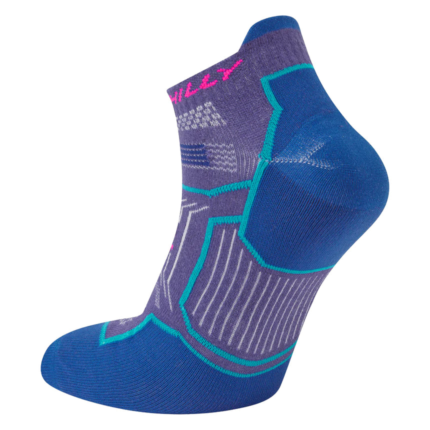 Hilly Twin Skin Socklet Running Sock - Grape/Blue