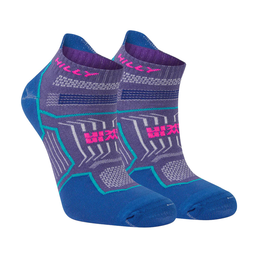 Hilly Twin Skin Socklet Running Sock - Grape/Blue
