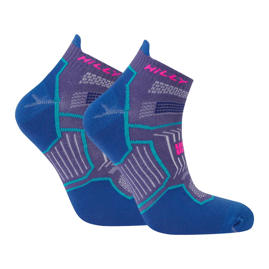 Hilly Twin Skin Socklet Running Sock - Grape/Blue