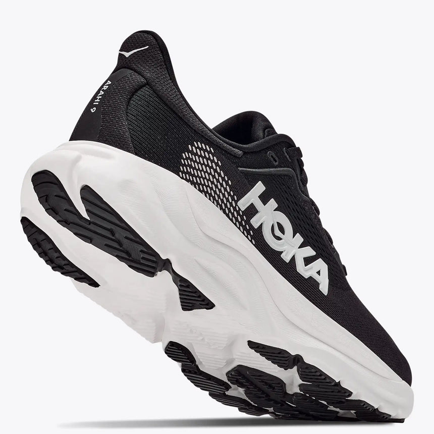 Hoka Arahi 9 Wide Fit Men's Running Shoe - Black/White