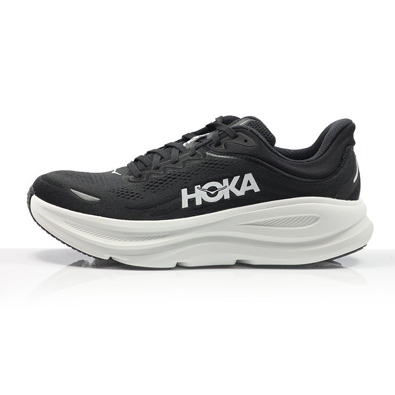 Hoka One One Bondi 9 Men's 2E Wide Fit Running Shoe - Black/White