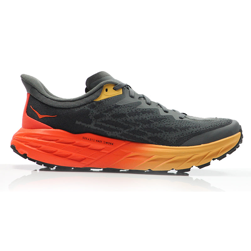Hoka One One Speedgoat 5 Men's 2E Wide Fit Trail Shoe - Castlerock/Flame