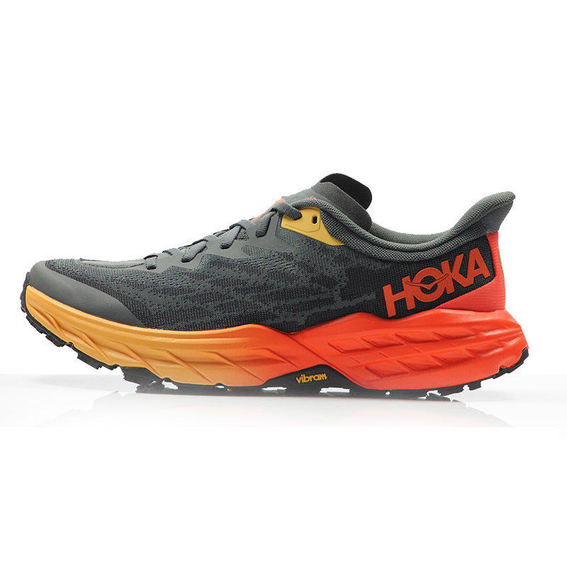 Hoka One One Speedgoat 5 Men's 2E Wide Fit Trail Shoe - Castlerock/Flame