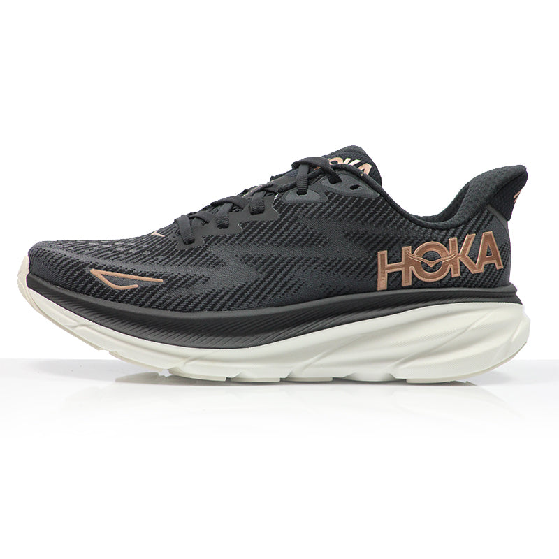 Hoka One One Clifton 9 Women's Running Shoe - Black/Rose Gold