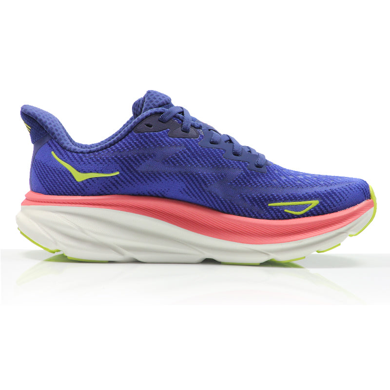 Hoka One One Clifton 9 Women's Wide Fit Running Shoe - Evening Sky/Coral