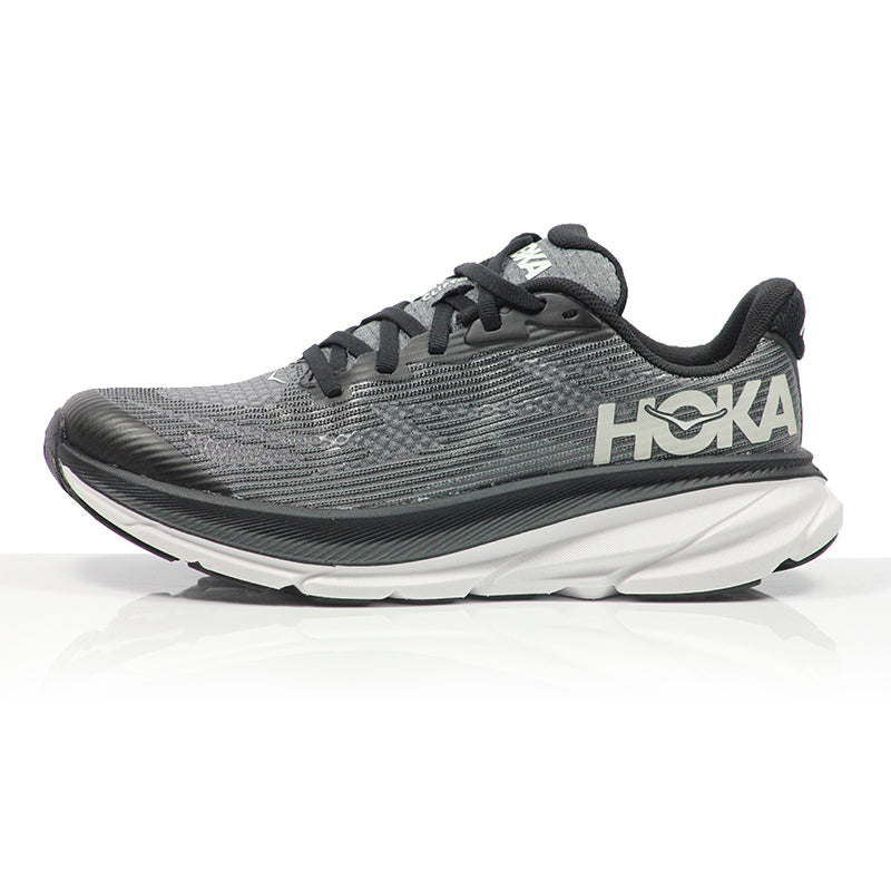 Hoka Clifton 9 Junior Running Shoe - Black/White