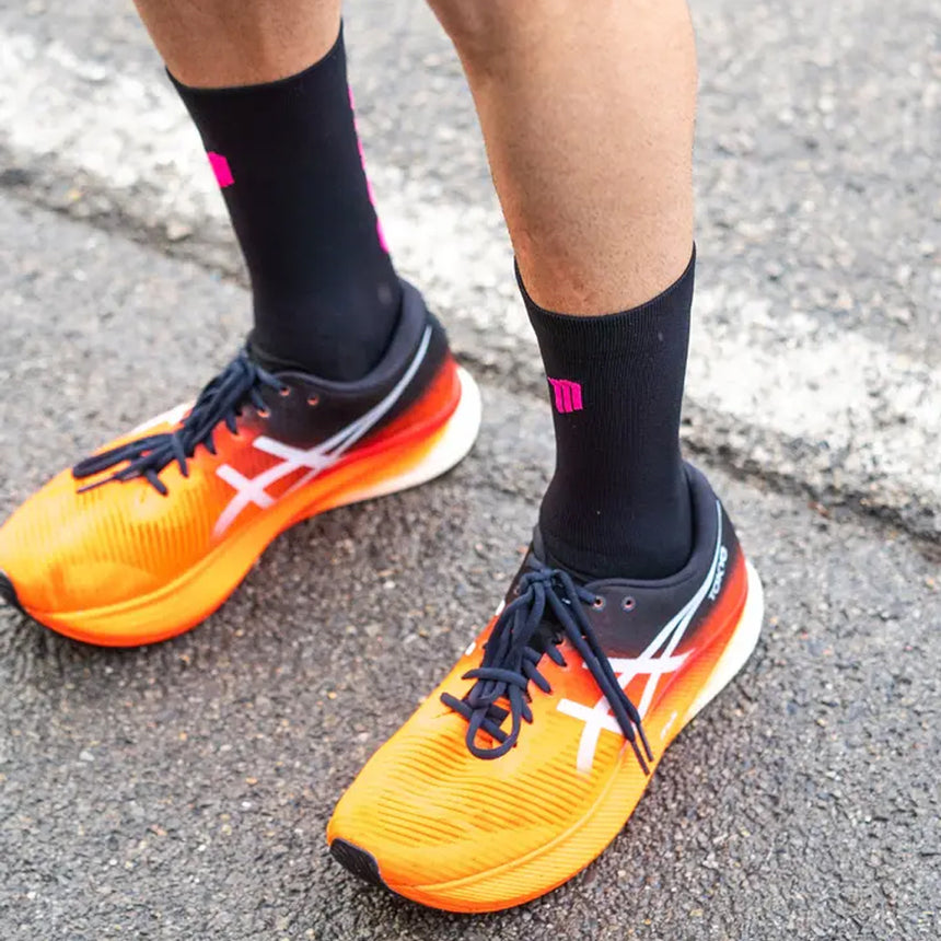 Sporcks Keep Going Black Crew Running Sock   - Black/Purple