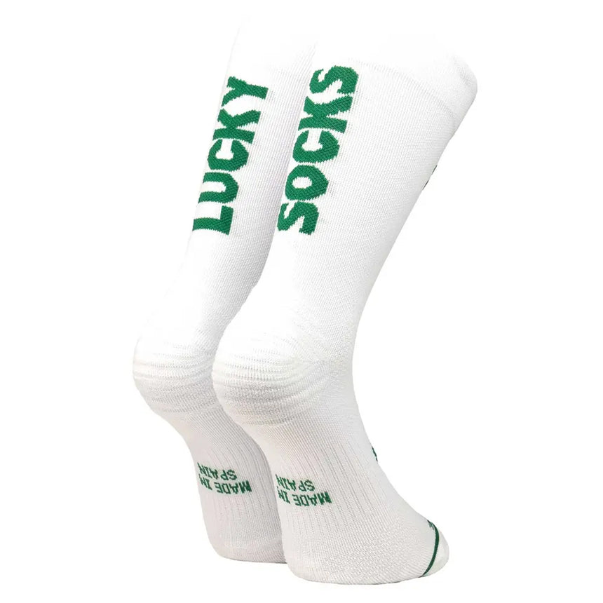 Sporcks Lucky White Crew Running Sock- White/Green