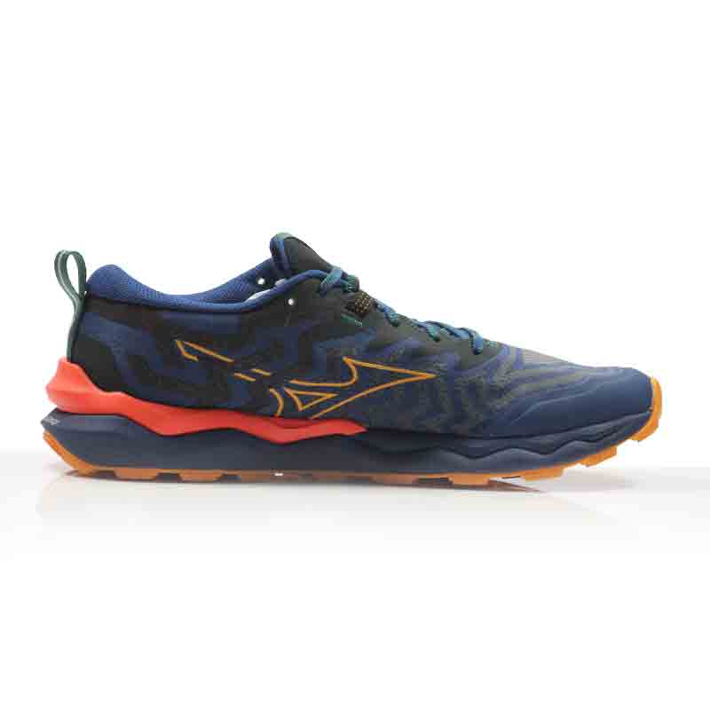 Mizuno Wave Daichi 8 Men's Trail Shoe - Estate Blue/Apricot/Spicy Orange