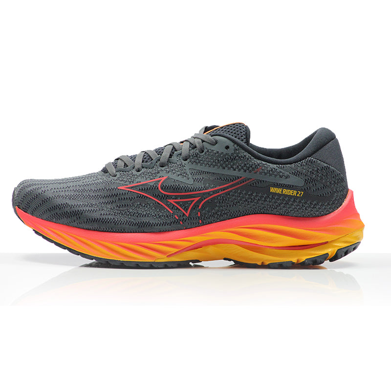 Mizuno Wave Rider 27 Men's Running Shoe - Turbulence/Cayenne/Citrus