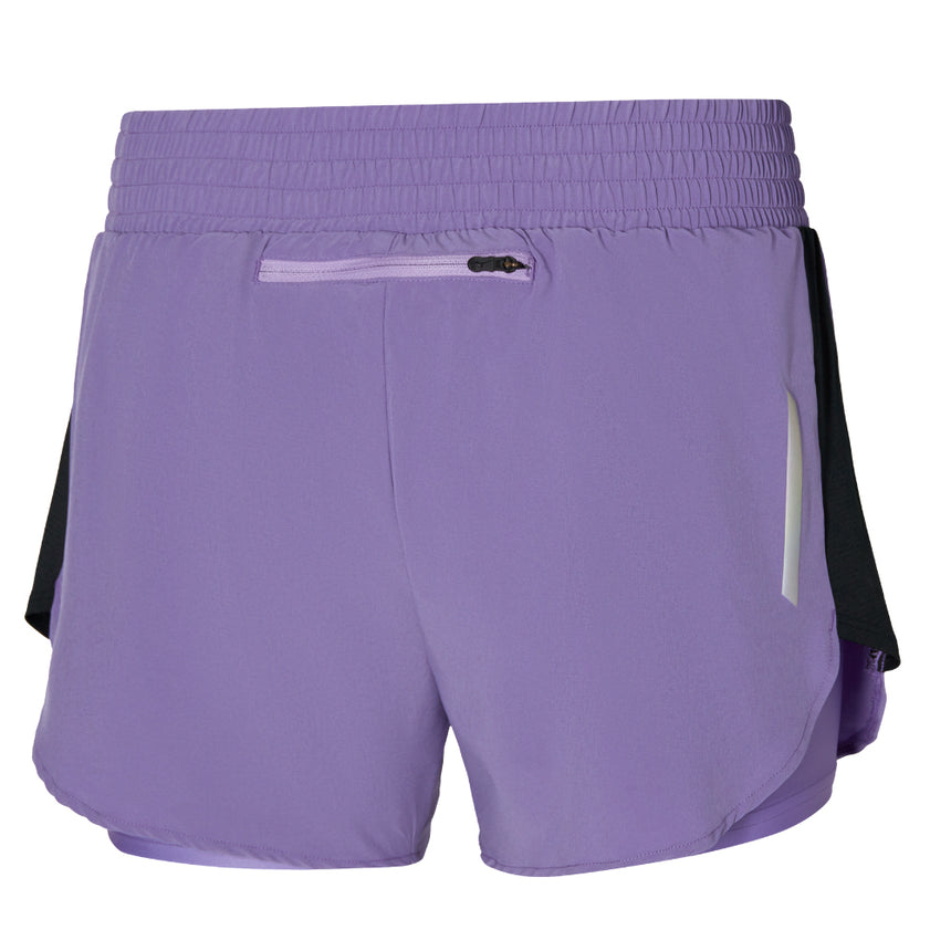 Mizuno 4.5inch 2in1 Women's Running Short - Paisley Purple