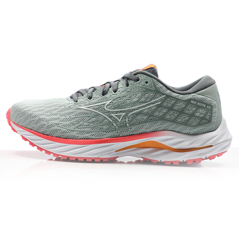 Mizuno Wave Inspire 20 Women's Running Shoe - Grey Mist/White/Dubarry