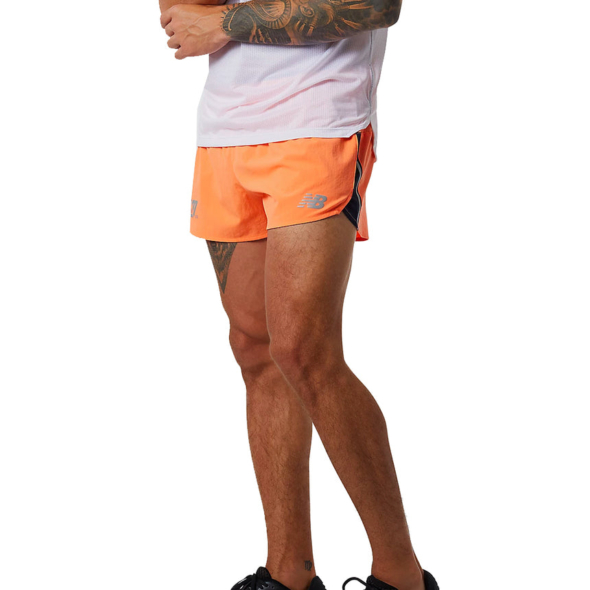 New Balance London Editition Impact 3inch Men's Split Running Short - Vibrant Orange